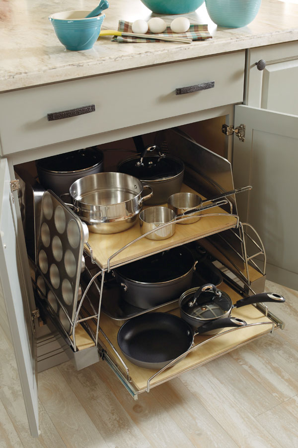 Rice Pot Next Door Base Pots and Pans Pullout - Kemper Cabinetry
