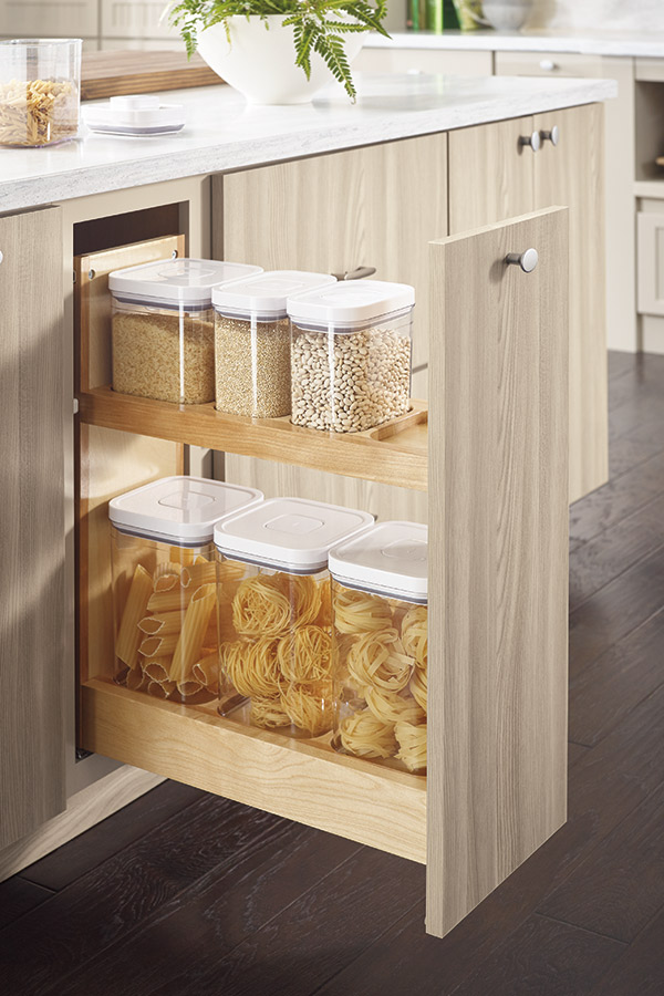 Pull-Out Storage Container Base Cabinet Organizer with fitted OXO  Containers and Blumotion Soft Close by Rev-A-Shelf
