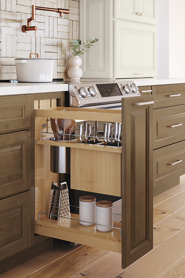 Our Base Utensil Pantry Pull Out Cabinet keeps your utensils