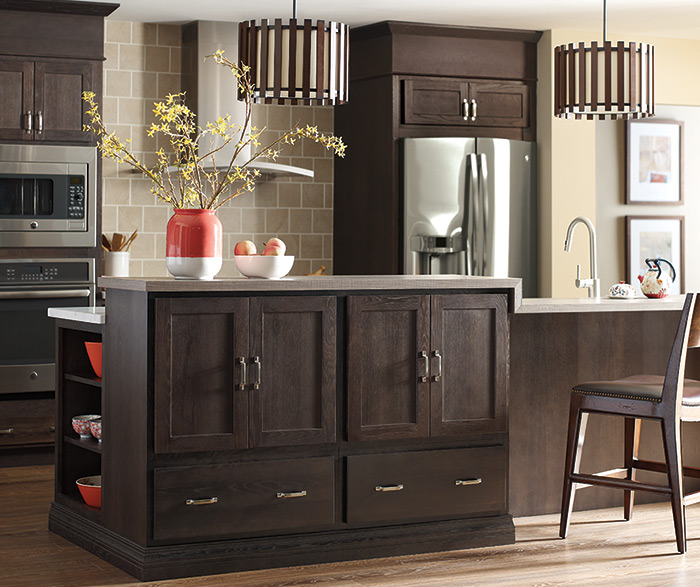 Dark Finish Modern Kitchen Cabinets