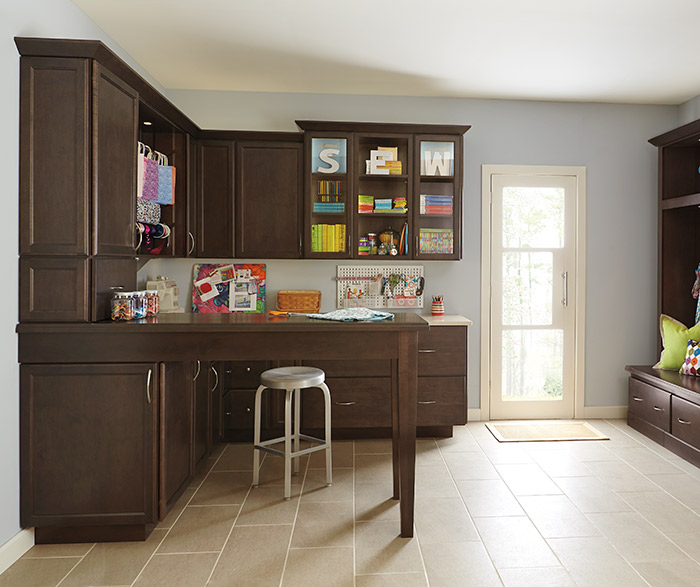 Dark Maple Craft Room Cabinets Kemper Cabinets