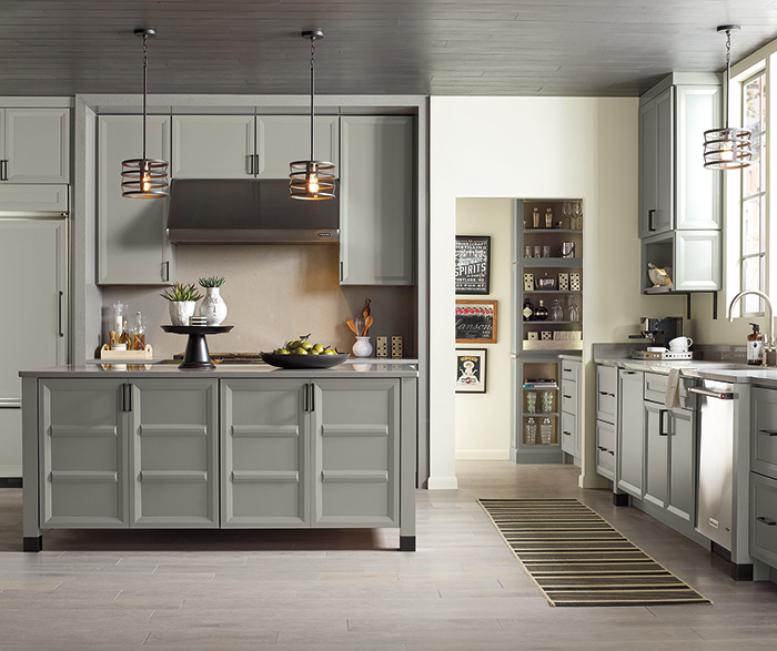 Light Kitchen with Inset Cabinet Doors - Kemper Cabinets