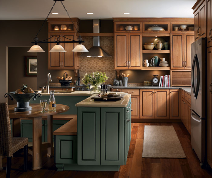 Cream Cabinets with Glaze - Kemper Cabinetry