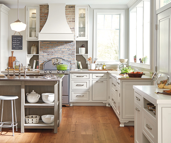 Light Kitchen with Inset Cabinet Doors - Kemper Cabinets