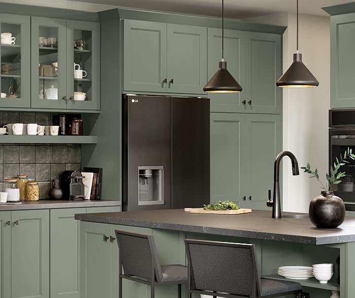 Stylish Muted Green Kitchen Cabinets