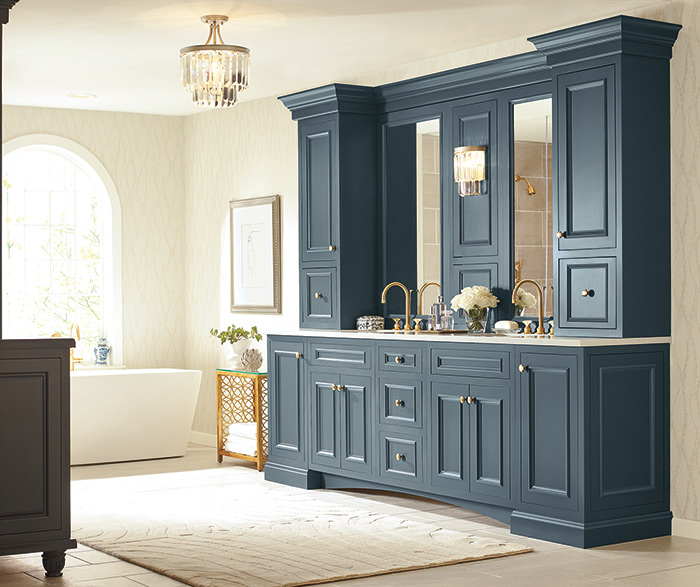 Blue Bathroom Vanity - Kemper Cabinets