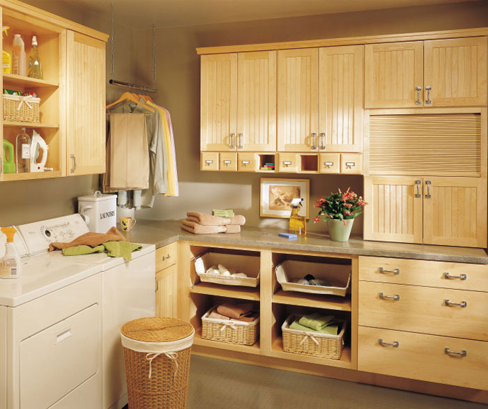 Natural Maple Cabinets In A Laundry Room Kemper