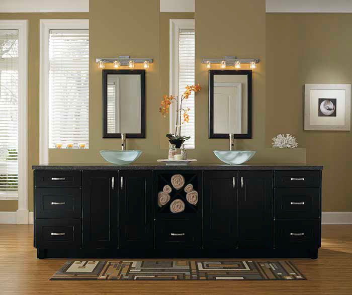 Black Bathroom Storage Cabinets - Kemper Cabinetry