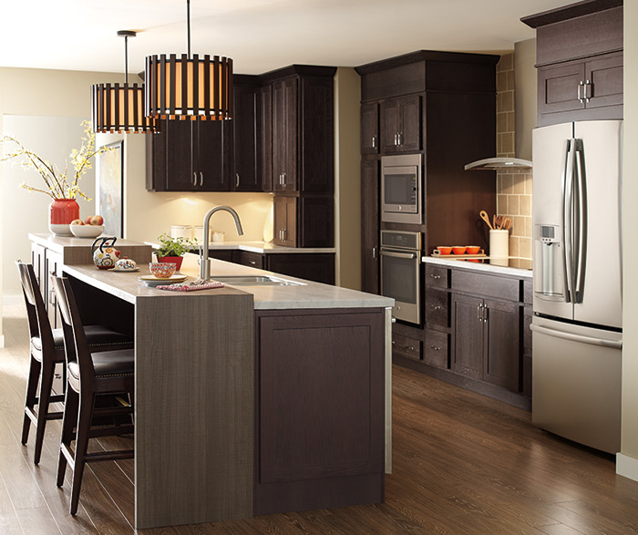 Dark Finish Modern Kitchen Cabinets