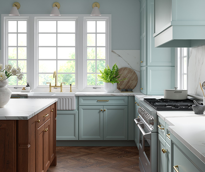 Custom Color Light Blue Kitchen