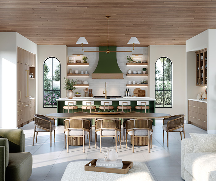 Frameless Cabinets with Two Tone Kitchen Island