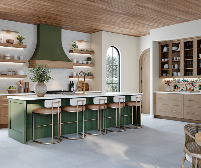 Frameless Cabinets with Two Tone Kitchen Island